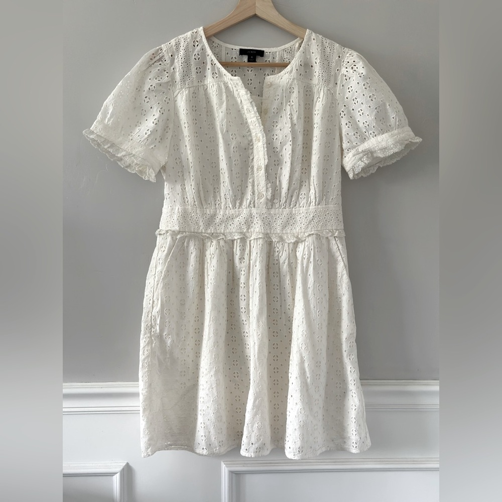 J. crew Women’s Cotton Eyelet Summer Dress Size 6